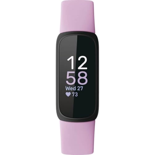 Fitbit Inspire 3 Health &-Fitness-Tracker with Stress Management, Workout Intensity, Sleep Tracking, 24/7 Heart Rate and more, Lilac Bliss/Black, One Size (S & L Bands Included) - Image 3