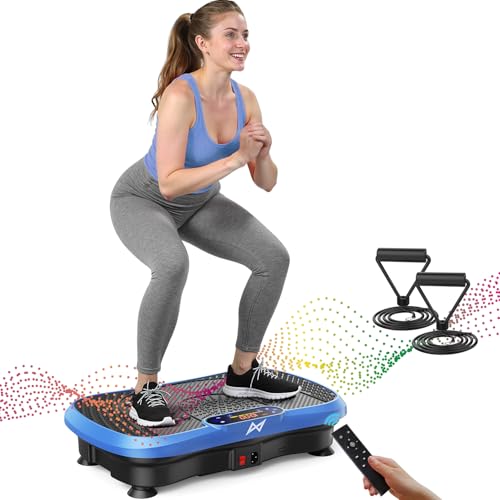 AXV Vibration Plate Fitness Platform Exercise Machine Vibrating Shaking Full Body Shaker Workout Vibrate Stand Shake Board Sport for Weight Loss Fat Burner for Gym Home Office - Image 2