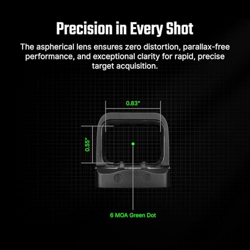 OSIGHT SE 6 MOA Green Dot Enclosed Micro Sight with RMSc/K Footprint, Parallax-Free Durable Optic for Subcompact Setups - Image 7