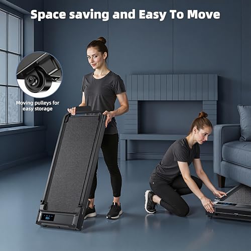 Walking Pad Treadmill for Home - Folding Treadmills with Handle Bar Portable Compact Fold up Indoor Foldable Handles Electric Walk Pads Small Spaces Mini Running Quiet Under Bed Office - Image 7