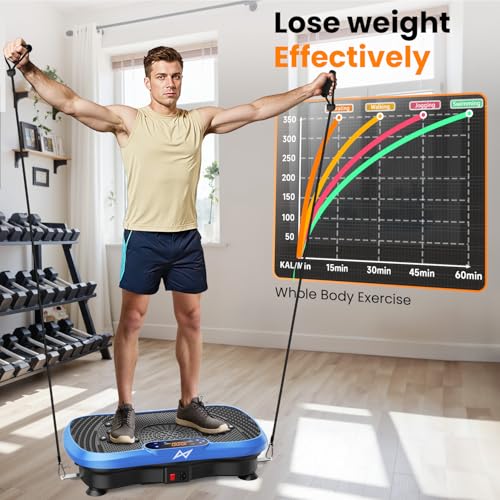 AXV Vibration Plate Fitness Platform Exercise Machine Vibrating Shaking Full Body Shaker Workout Vibrate Stand Shake Board Sport for Weight Loss Fat Burner for Gym Home Office - Image 5