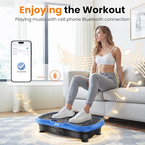 AXV Vibration Plate Fitness Platform Exercise Machine Vibrating Shaking Full Body Shaker Workout Vibrate Stand Shake Board Sport for Weight Loss Fat Burner for Gym Home Office - Image 4