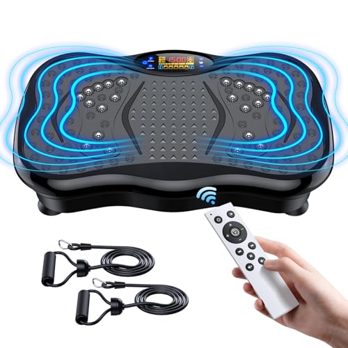 GMCXAX Vibration Plate Exercise Machine, Lymphatic Drainage Machine for Weight Loss, Lymphatic Drainage & Muscle Recovery, Multiple Speeds with Bluetooth & Remote, Max User Weight 330lbs, PureBlack - Image 2