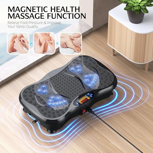 GMCXAX Vibration Plate Exercise Machine, Lymphatic Drainage Machine for Weight Loss, Lymphatic Drainage & Muscle Recovery, Multiple Speeds with Bluetooth & Remote, Max User Weight 330lbs, PureBlack - Image 3