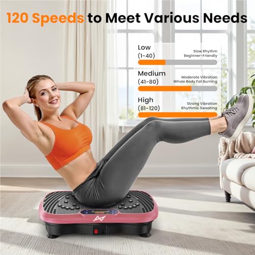 AXV Vibration Plate Fitness Platform Exercise Machine Vibrating Shaking Full Body Shaker Workout Vibrate Stand Shake Board Sport for Weight Loss Fat Burner for Gym Home Office - Image 6