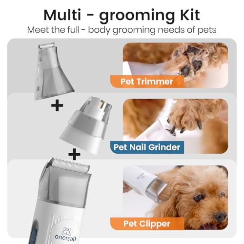 oneisall Dog Grooming Vacuum, Pet Grooming Vacuum with Clipper Nail Grinder, 1.5L Dust Cup Dog deshedding Brush with 7 Tools for Shedding Pet Hair, Home Cleaning(Blue) - Image 6