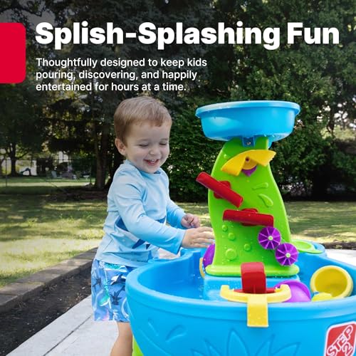 Step2 Rain Showers Splash Pond Water Table, Kids Water and Sand Activity Sensory Playset, Summer Outdoor Toys, 13 Piece Water Toy Accessories, For Toddlers 1.5+ Years Old, Blue & Green - Image 3