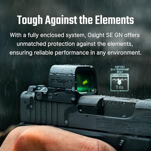 OSIGHT SE 2 MOA Dot & 32 MOA Circle Dual Reticle Green Dot Sight, Enclosed Micro Reflex Sight, RMSc/K Footprint Compatible, for Concealed Carry - Image 5