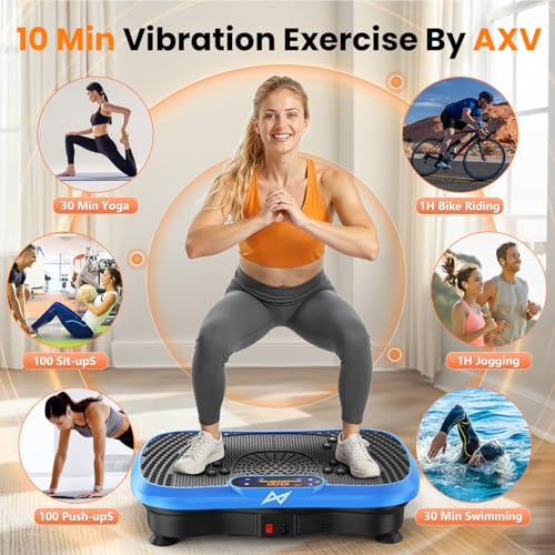 AXV Vibration Plate Fitness Platform Exercise Machine Vibrating Shaking Full Body Shaker Workout Vibrate Stand Shake Board Sport for Weight Loss Fat Burner for Gym Home Office - Image 3