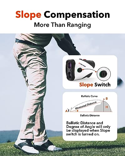 REDTIGER Golf Rangefinder with Slope Switch, 1200 Yards Range Finder Golfing, 7X Magnification, Flag Pole Locking Vibration, Rechargeable Range Finders with Magnet Stripe, GolfVue Series 1 - Image 5