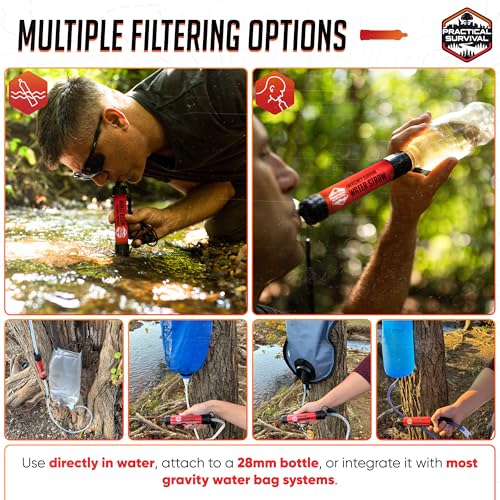 5 High-Capacity Emergency Water Straws – Lightweight, Reusable, 1800-gallon Filters for Camping, Hiking, Travel, Biking, Survival, and Emergency Preparedness - No Expiration Date - Practical Survival - Image 4