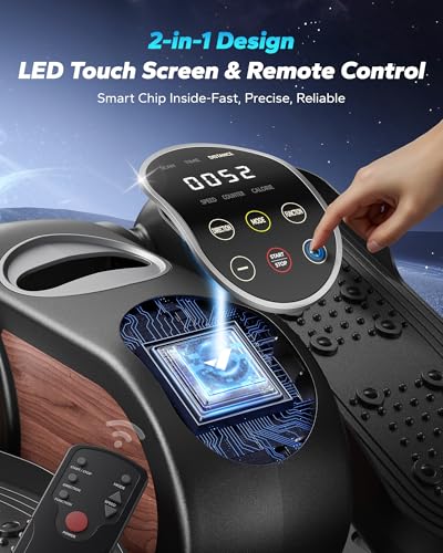 MERACH Under Desk Elliptical Machine, Leg Exerciser While Sitting for Seniors with Remote Control & 12-Speeds, Quiet Portable Electric Seated Pedal Exerciser Machine for Home Office (Black) - Image 5