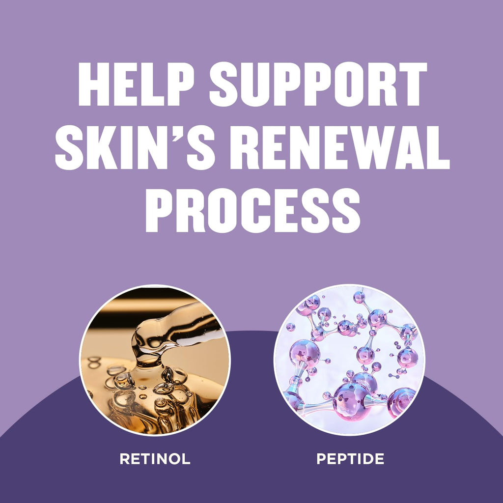 Gold Bond Age Renew Retinol Overnight Body & Face Lotion, Retinol Face and Body Lotion with Peptide Complex, 13 oz