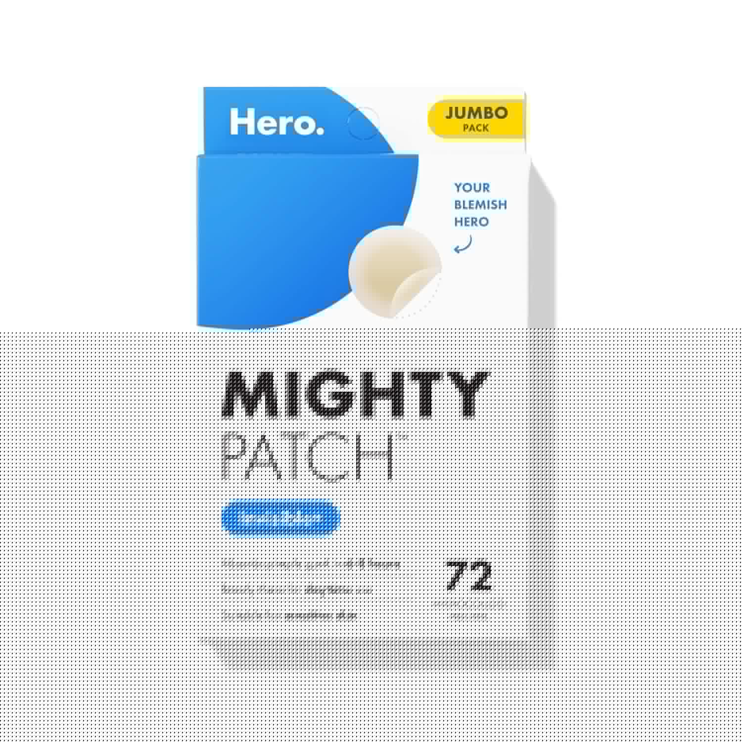 Mighty Patch™ Invisible+ Patch – The Barely-There Daytime Hydrocolloid Acne Pimple Patch for Covering Zits and Blemishes, Tapered Edges Designed to Blend Into Skin (72ct)