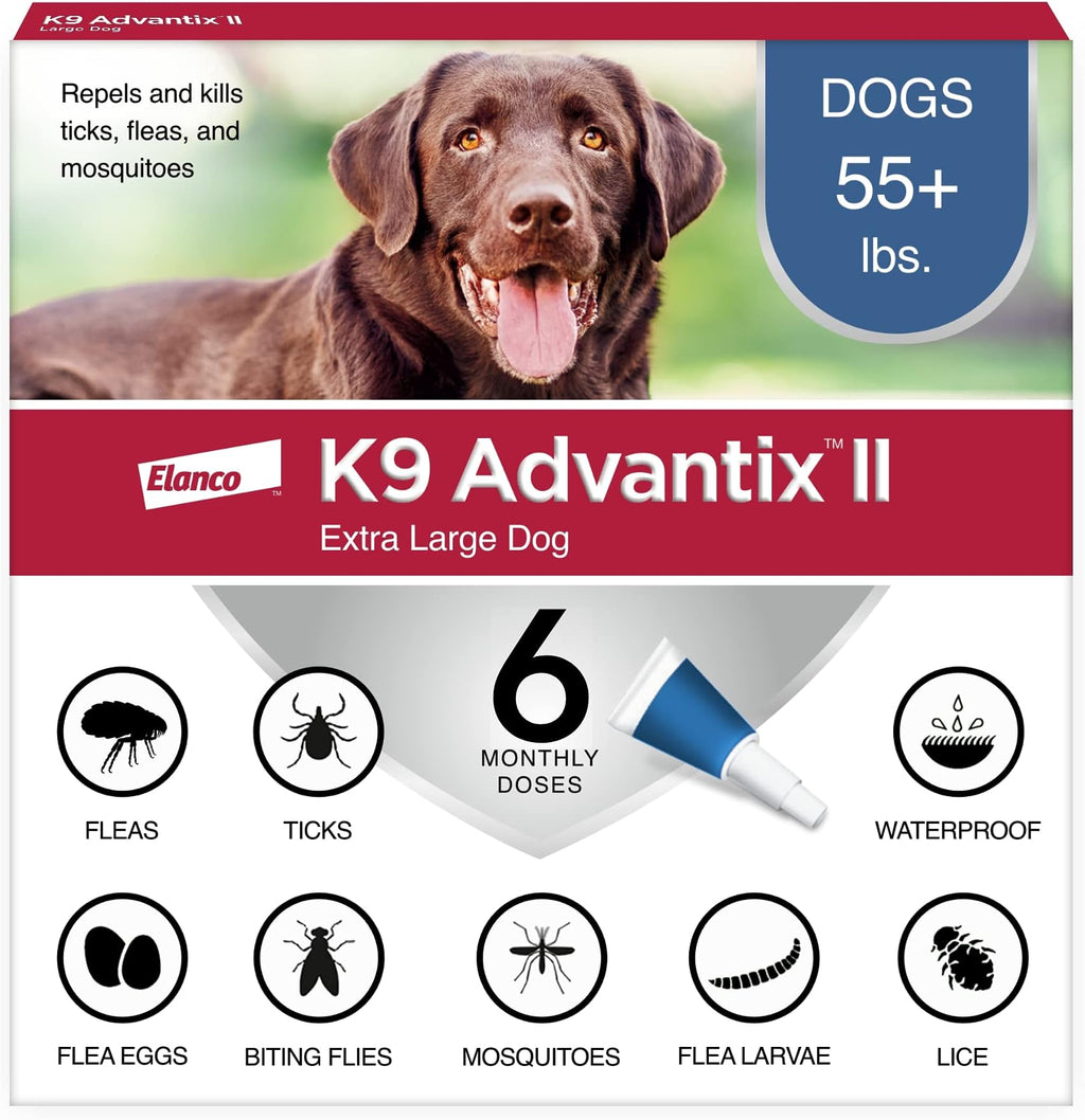 K9 Advantix II XL Dog Vet-Recommended Flea, Tick & Mosquito Treatment & Prevention | Dogs Over 55 lbs. | 6-Mo Supply - Image 1