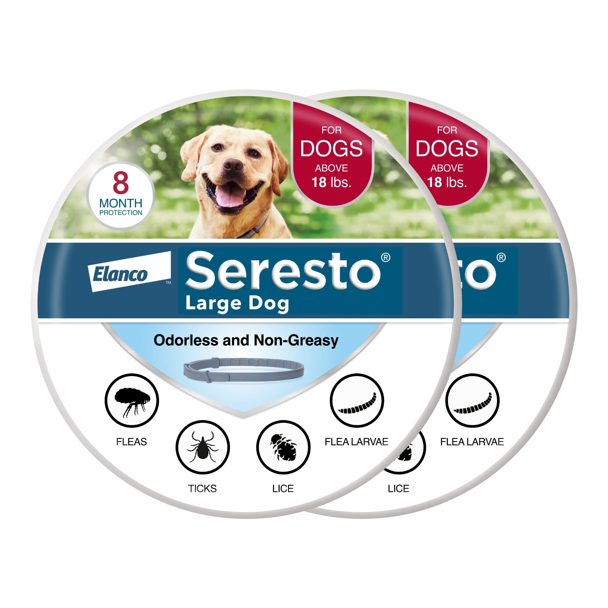 Seresto Large Dog Vet-Recommended Flea & Tick Treatment & Prevention Collar for Dogs Over 18 lbs. | 2-Pack - Image 2