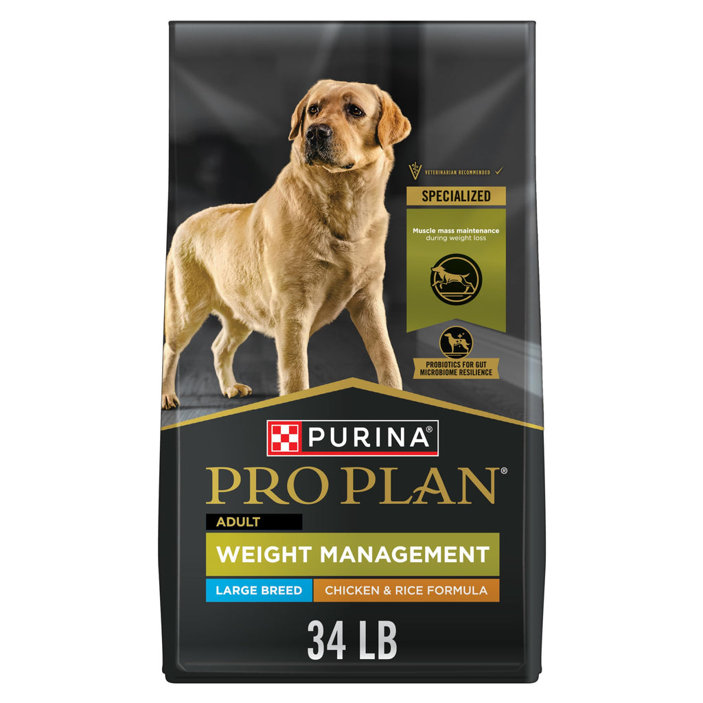 Purina Pro Plan Large Breed Weight Management Dry Dog Food, Chicken and Rice Formula - 34 lb. Bag - Image 1