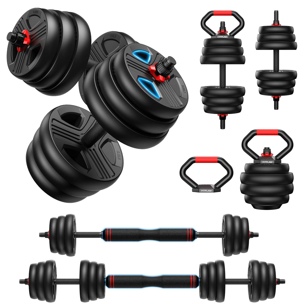 FDS1 Adjustable dumbbell set, 45lbs Free Weights set with upgraded nut, 5 in 1 Weight Set Used as Kettlebells, Barbell, Push up Stand, Fitness Exercise for Home Gym Suitable Men/Women - Image 1