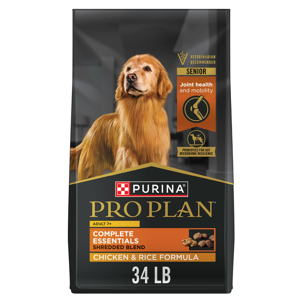 Purina Pro Plan Senior Dog Food With Probiotics for Dogs, Shredded Blend Chicken & Rice Formula - 34 lb. Bag - Image 1
