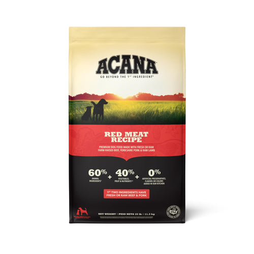 ACANA Grain Free Dry Dog Food Red Meat Recipe 25lb Bag - Image 1