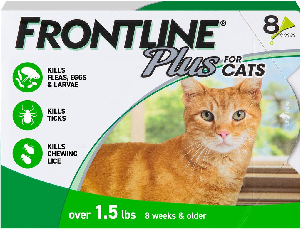FRONTLINE Plus Flea & Tick Spot Treatment for Cat & Kitten (Green) Count of 8 - Image 1