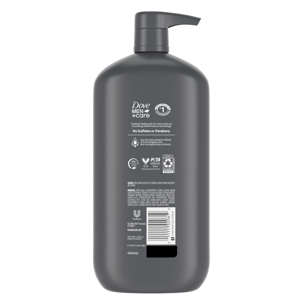DOVE MEN + CARE Body and Face Wash Hydrating Clean Comfort Men's Body Wash with 24-Hour Nourishing Micromoisture Technology 30 oz