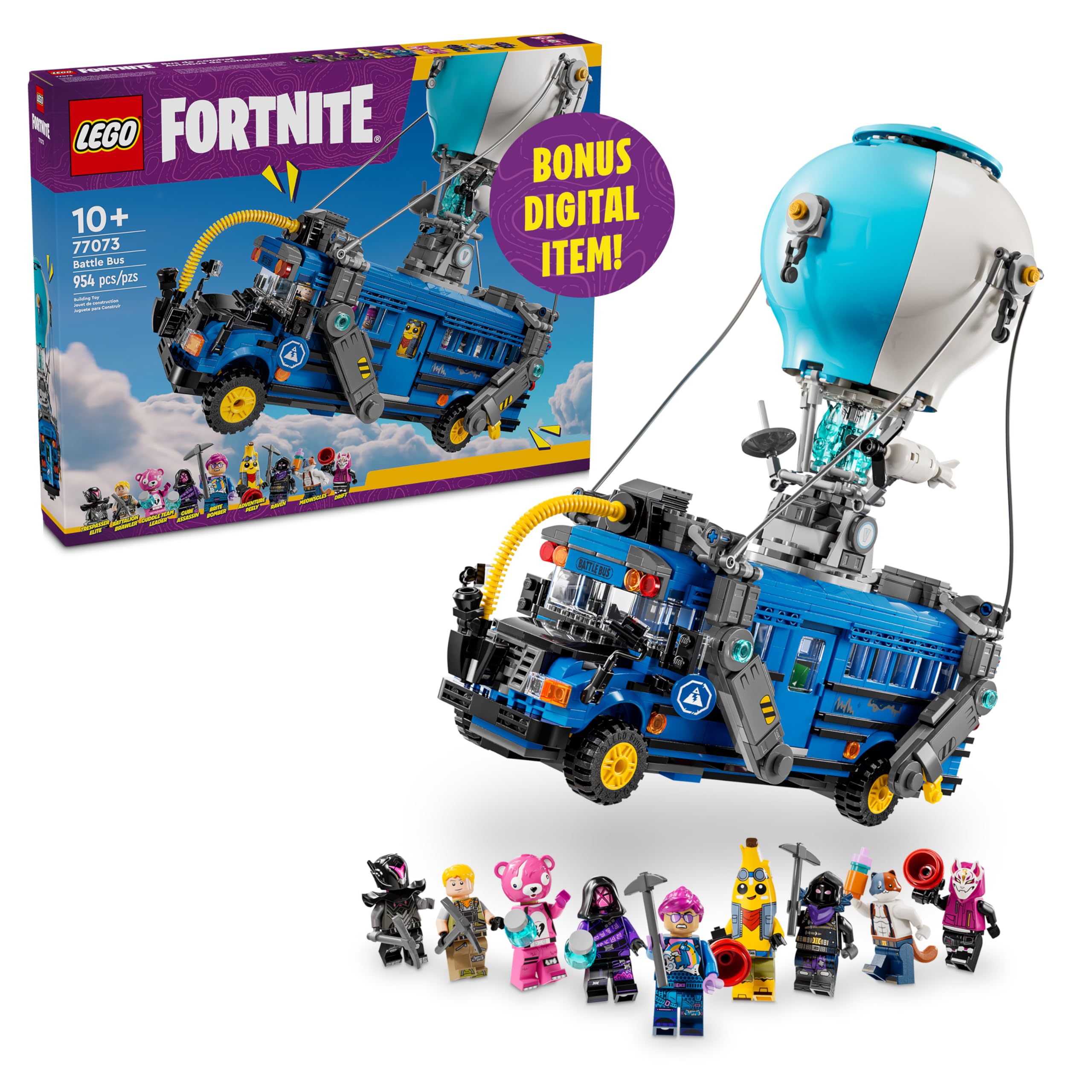 LEGO Fortnite Battle Bus Building Toy - Collectible Fortnite Toy for Kids, Boys & Girls, Ages 10+ - Pretend Play Set with 9 Minifigures from Video Game - Gift for Birthdays - 77073 - Image 1