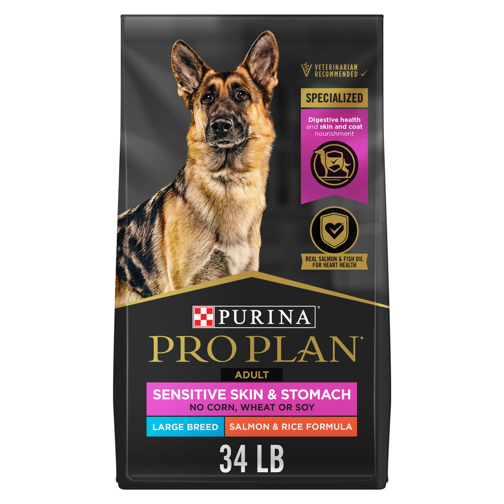 Purina Pro Plan Sensitive Skin and Stomach Dog Food Large Breed Salmon and Rice Formula - 34 lb. Bag - Image 1